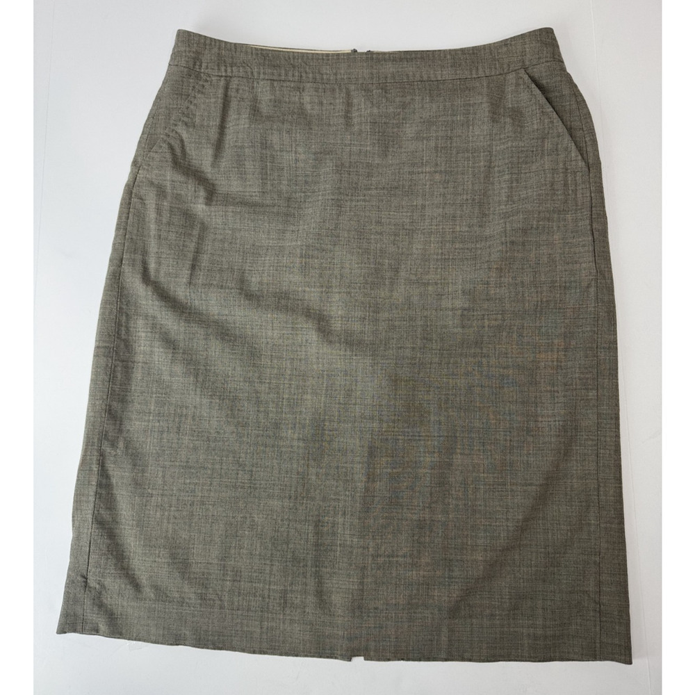 Banana Republic Wool Pencil Skirt Size 10 Stretch Lined Workwear Classic Taupe